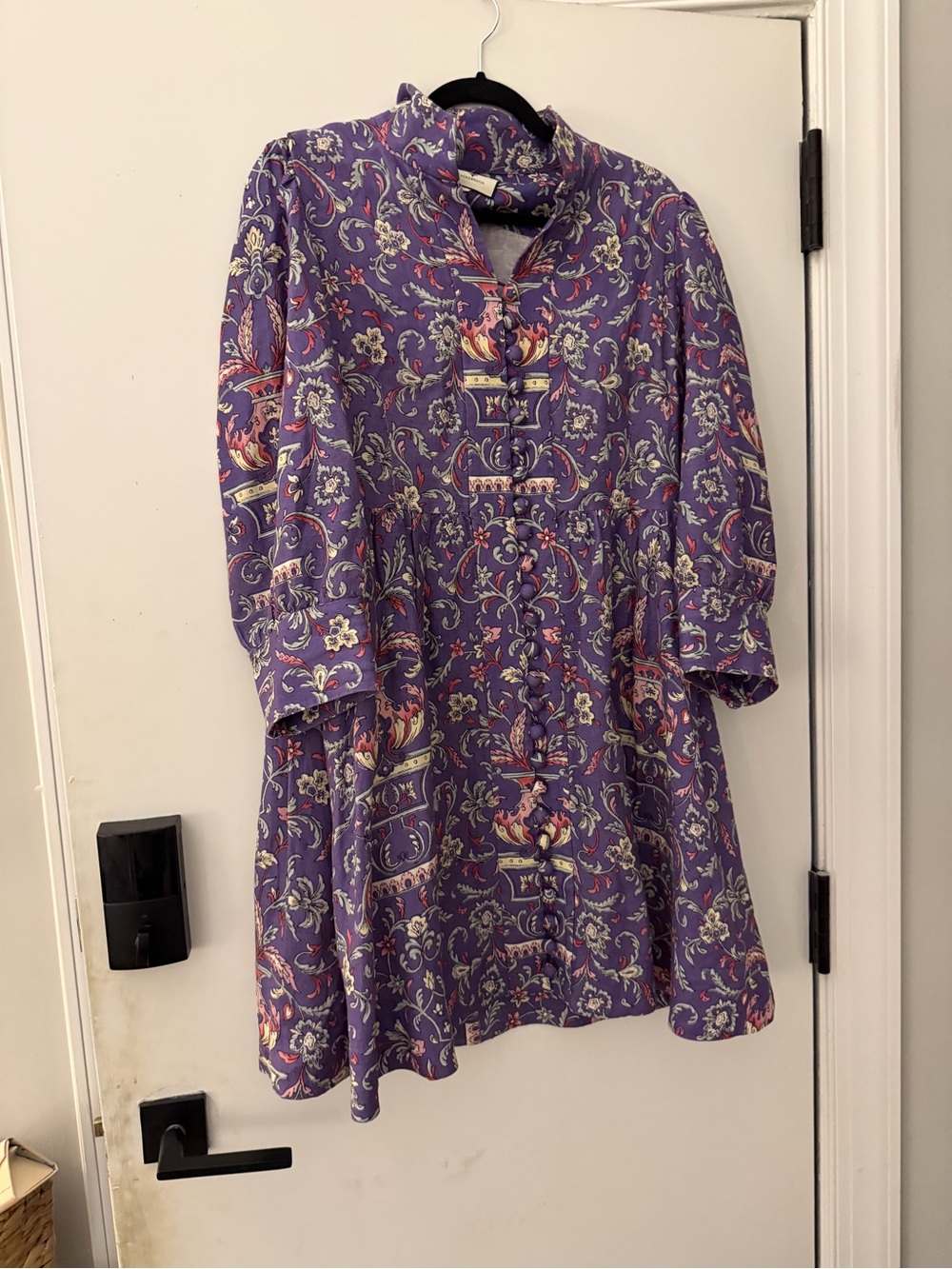 Tuckernuck Purple Floral Button-Front Tunic Dress